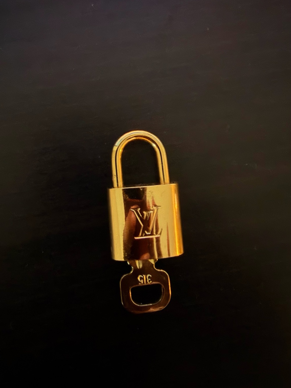 Authentic Louis Vuitton Gold-tone Lock and Key Charm